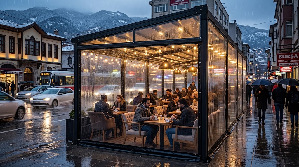 Cafe & Restoran Şeffaf Branda Kış Bahçesi Sistemleri | Bursa